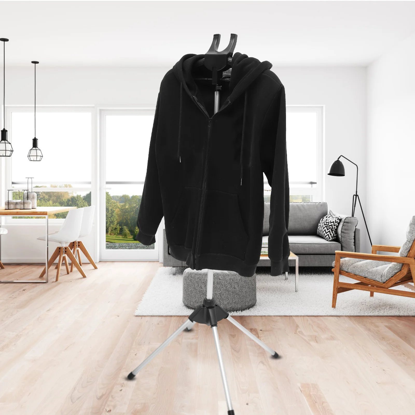 

Hanger Clothes Stand Garment Steamer Vertical Small Rack Hanging Plastic Foldable Adjustable Drying