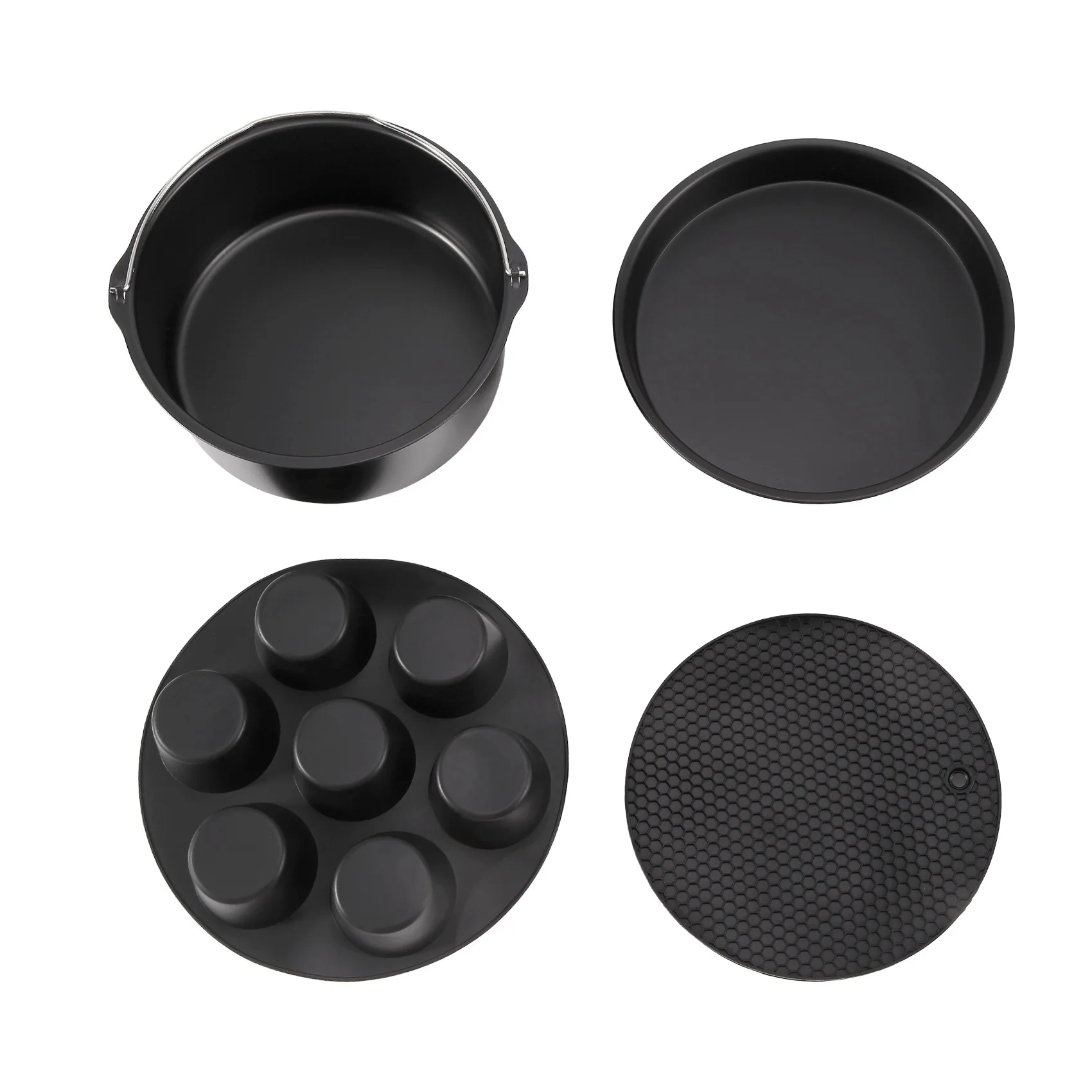 

4 Set Pressure Cooker, Steamer & Air Fryer Bakeware Accesories Compatible For Ninja Foodi 5&6.5&8 Qtop101 OP301 OP302