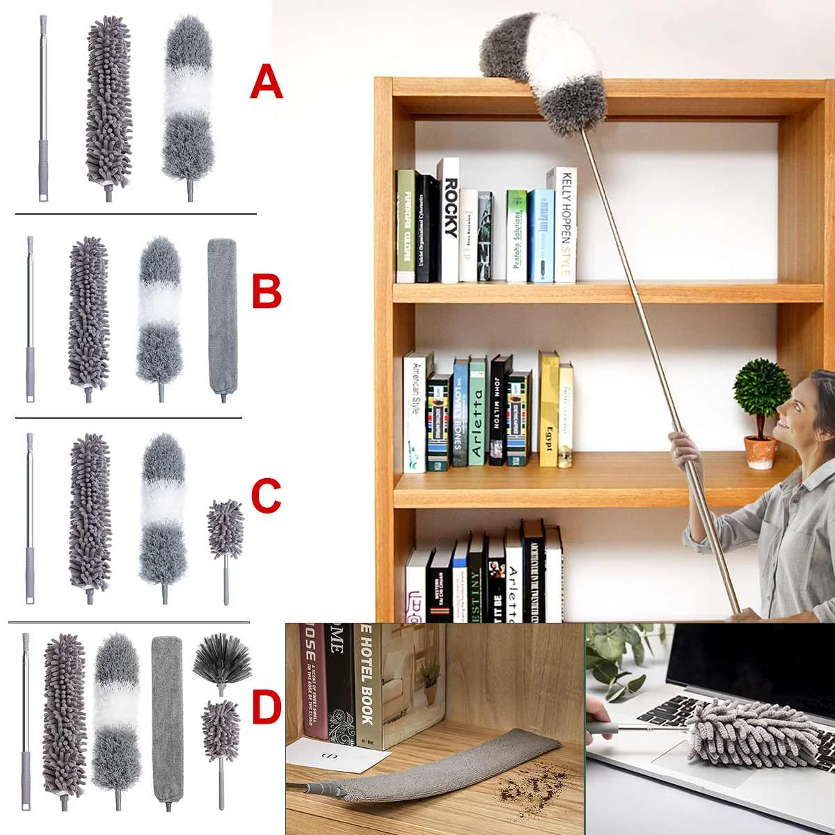 

Набор для удаления пыли 2,5 м, выдвижной диван, автомобильный пылеочиститель, интерьер для пола, инструменты, перо для потолка, полезно для дома