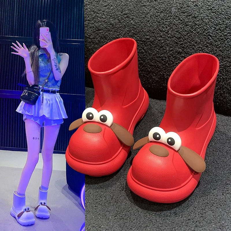 Мультяшные резиновые сапоги милые новые водонепроницаемые и противоскользящие