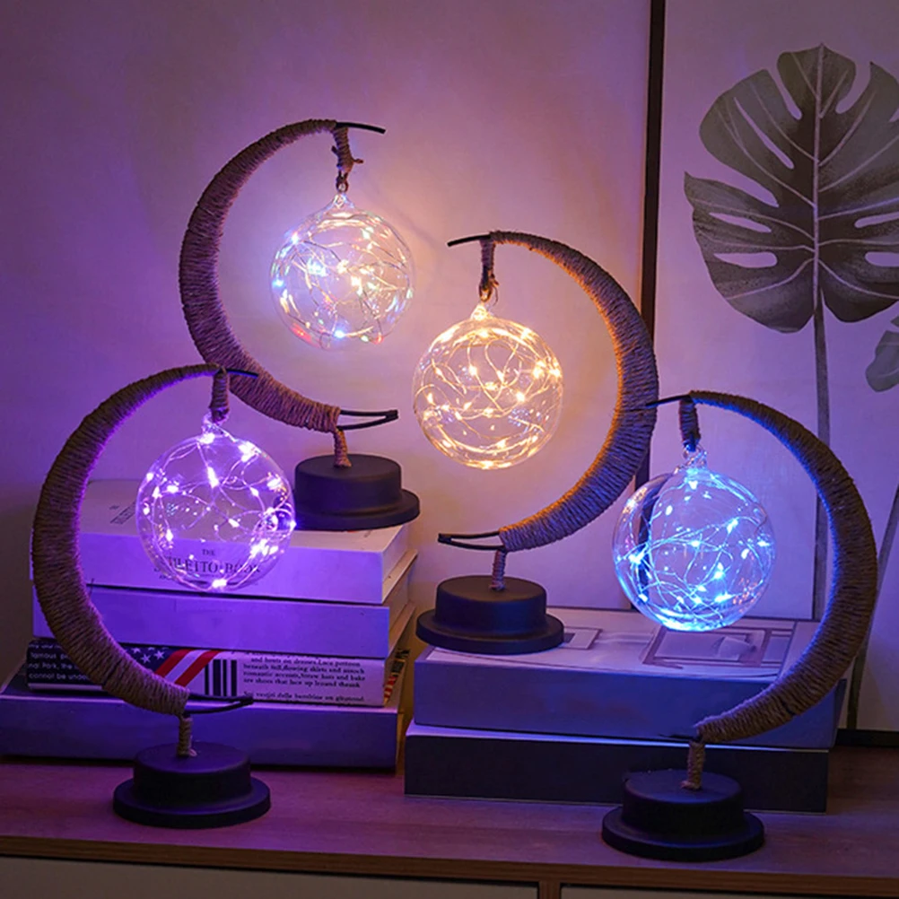 

Star charging night lamp birthday lantern hemp rope iron decorative lamp