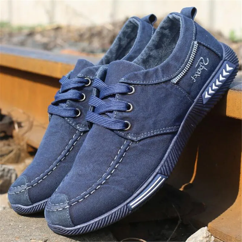 

New canvas shoes men's large size casual all-match breathable low-top thick-soled men sneakers fashion loafers running shoes 46