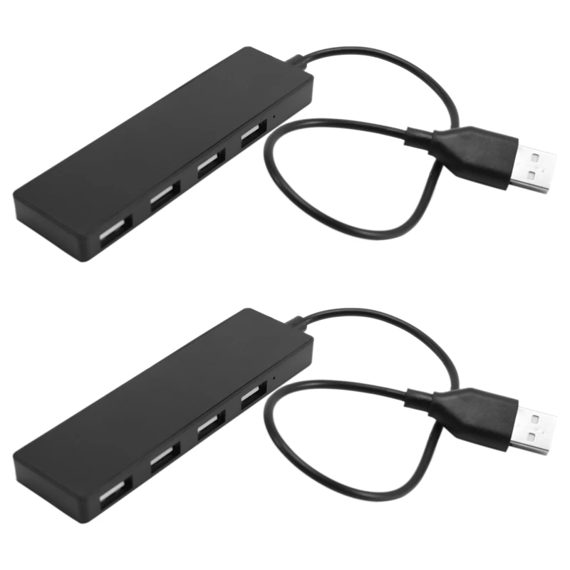 

2X ультратонкий телефон, 4 порта USB 2,0, черный концентратор