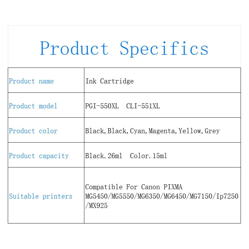 Картридж для принтера CANON PIXMA MG5450 MG5550 MG6350 MG6450 MG7150 IP7250 MX925