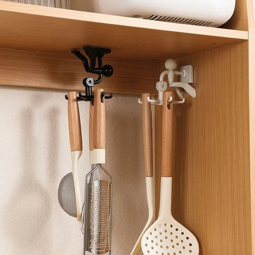 

Six-claw Wall Hanging Rack Wall Hanger 360-degree Rotation Transparent Clothes Hook Self Adhesive Multi-purpose Towel Hook Home