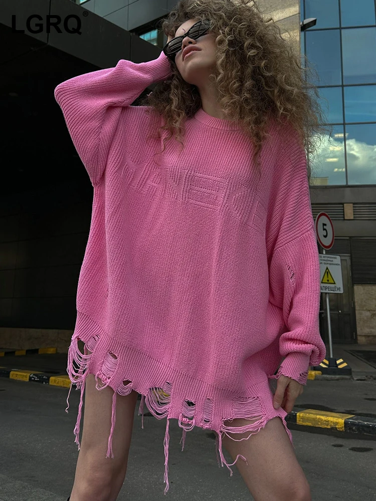 

Женский шерстяной вязаный свитер с бахромой, свободного покроя