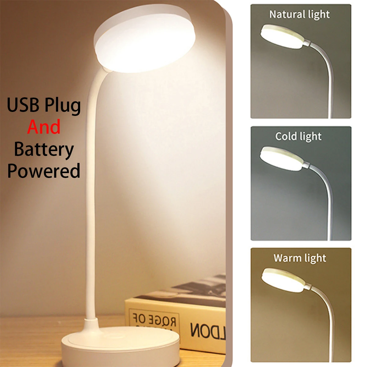 

Настольная лампа USB LED 3 уровня яркости