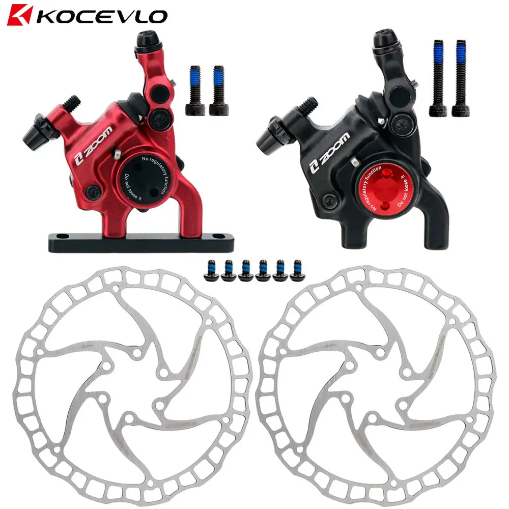 KOCEVLO Road Gravel CX bicycle Mechanical Line Pulling Hydraulic disc brakes Set Flat Mount Calipers Anodized Clamp Bike Parts