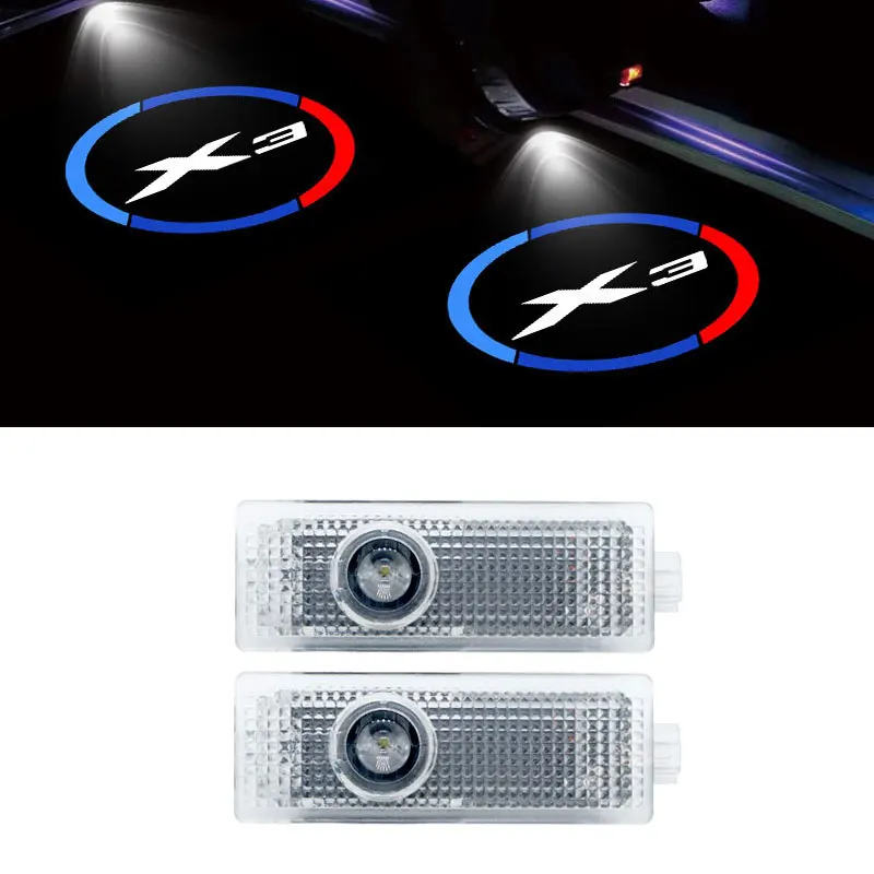 

2 Pieces Led Car Door Light HD Projector Lamp For BMW E83 F25 G01 X3 Logo Welcome Light Auto Automobile External Accessories