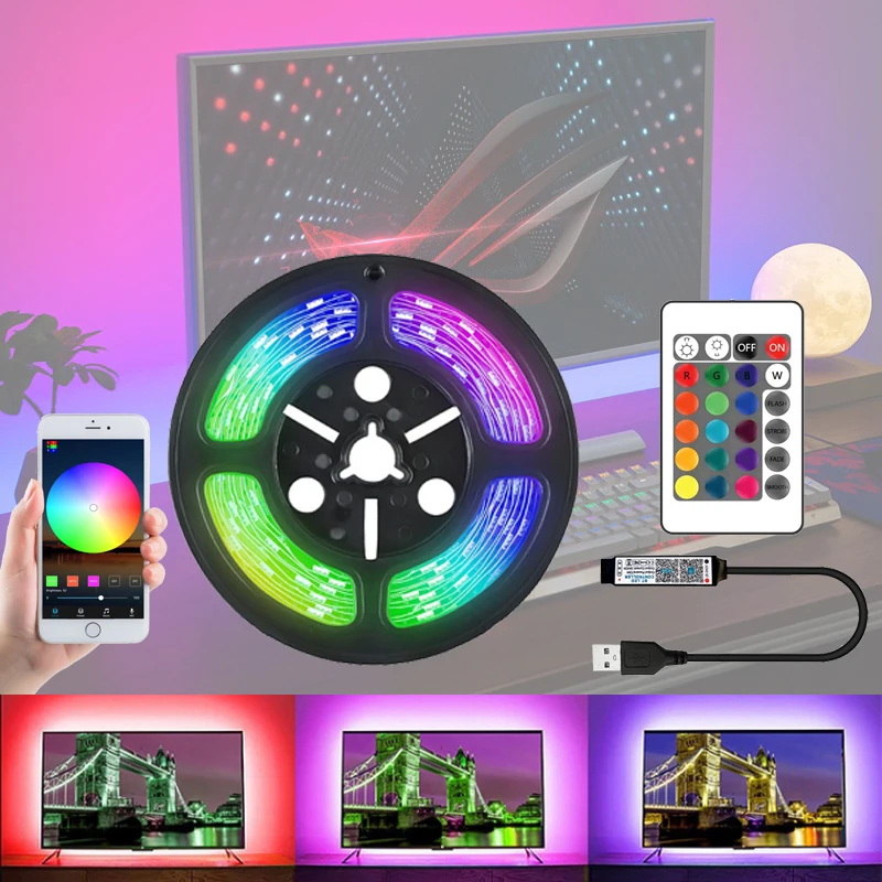 

Гибкая светодиодная лента RGB для подсветильник Ки телевизора, ПК, USB, 5 В