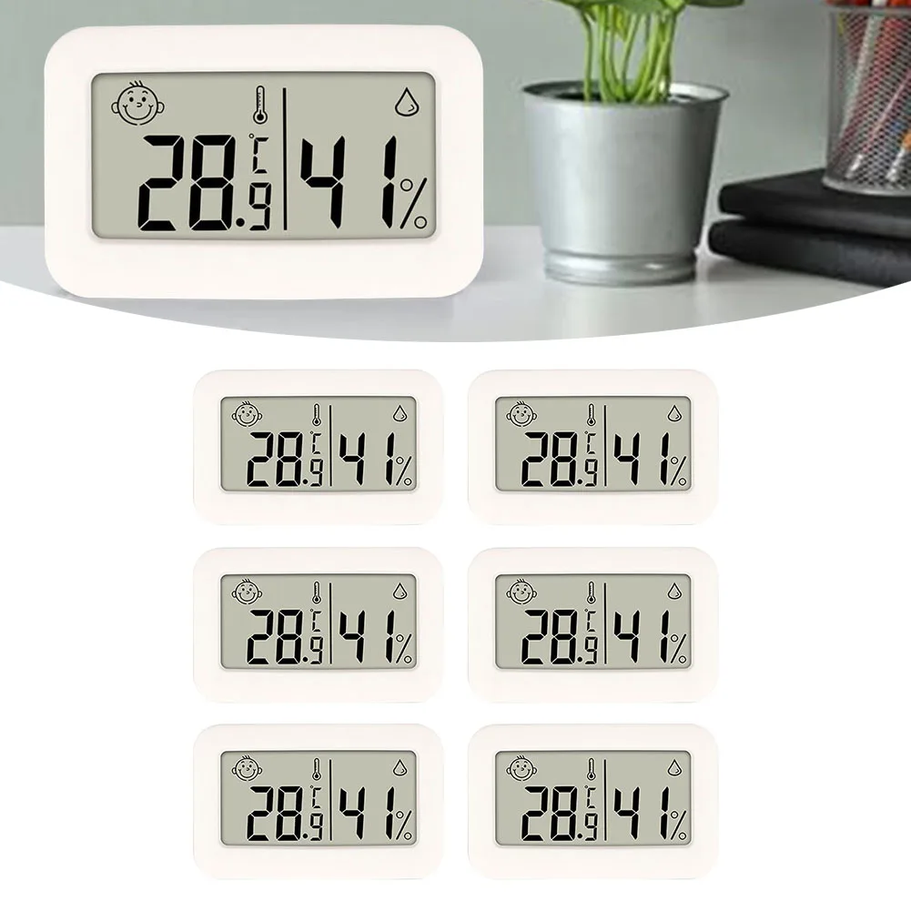 3/6Pcs Mini Temperature And Humidity Meters With A Clear Screen Large Font Miniature Digital For Greenhouses Wine Cellars