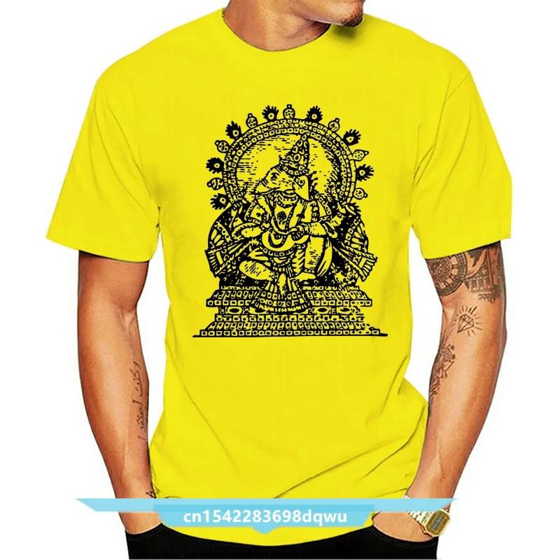 

GANESH ART MENS T SHIRT HINDU INDIA INDIAN GANAPATI GANESHA GOD ELEPHANT IDOL 100% Cotton Tee Shirt Tops Wholesale Tee