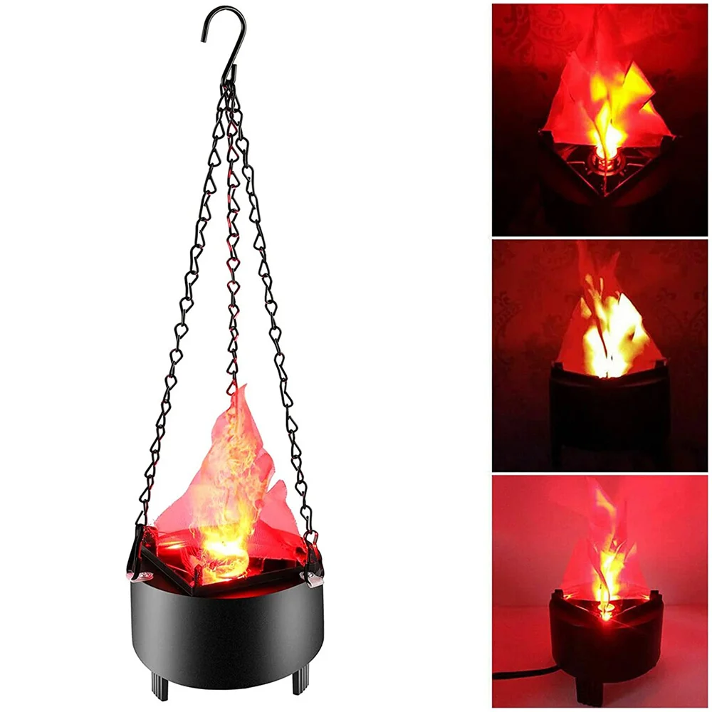 

AC100-240V 3D Flickering Fire Electronic Night Lamp Stage Effect Hanging Realistic Torch Indoor Decoration for Party,Xmas,Club