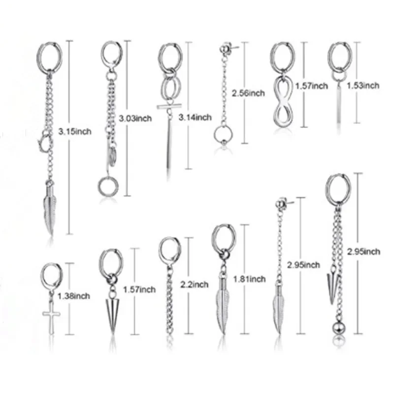 20-компонентный комплект серег-колец BTS из титановой стали универсальные серьги