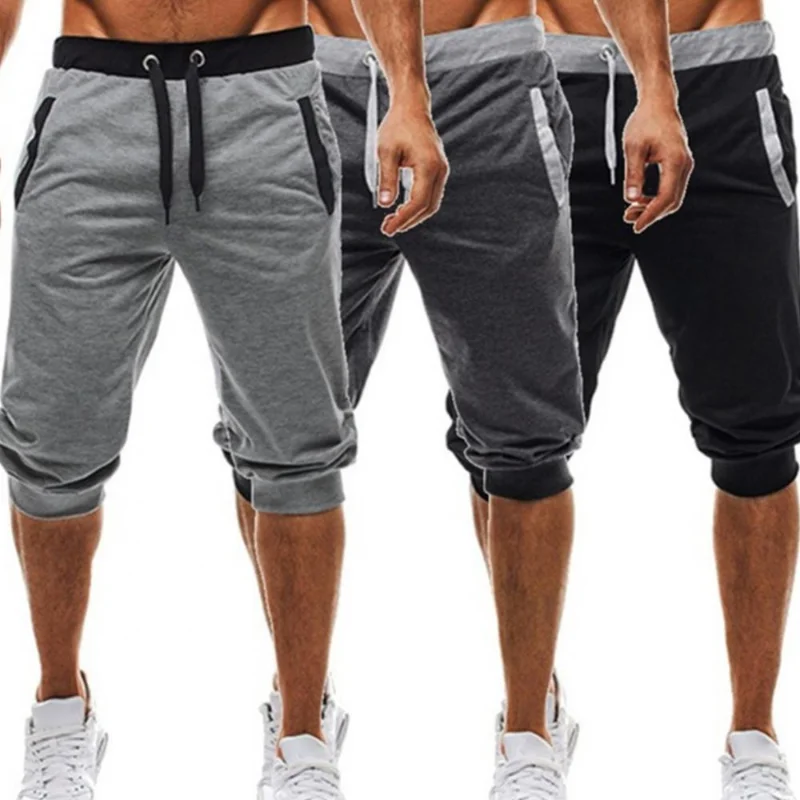 

Men Pants Summer Harem Slacks Shorts Sport Sweatpants Drawstring Jogger Trousers Sportswear Slim Fit Black Jogger for Daily Work