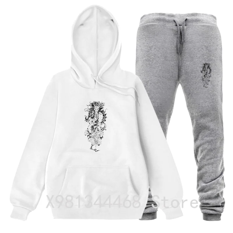 

2022 Trend Hip Hop Men's Hoodie Suits Sweatshirts Brand Letter Print Pullovers Trousers New Sports Casual Men's Suits 702