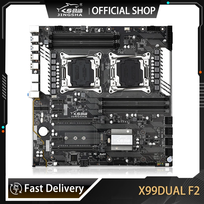Новая материнская плата JINGSHA X99 Dual F2 DDR4 LGA 2011-3 V3 Ram Max 256 ГБ ATX игровая в наличии 10 * SATA 3