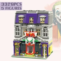 new 3329pcs 5 figures super heroes streetview creators idea figures jokers house building block bricks toys kid gift