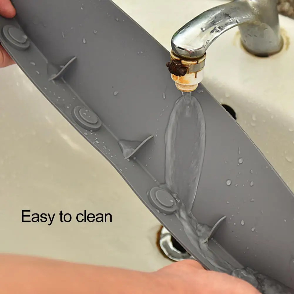 

Reliable Suspendable Non-deformable Dish Fruit Washing Anti-water Board for Water Tank Sink Flap Suction Cup Baffle