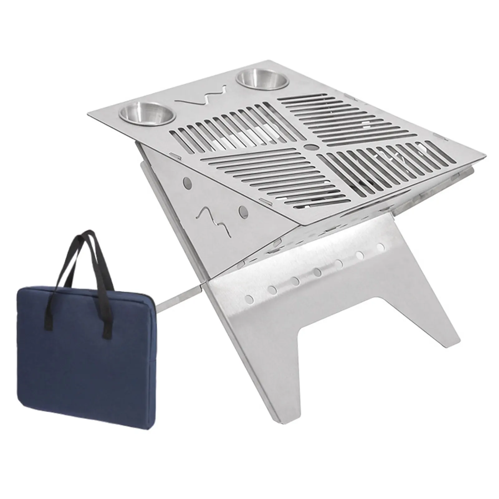 

Portable BBQ Grill For Camping Stainless Steel Folding BBQ Kabab Grill Camping Grill Tabletop Grill Hibachi Grill For Outdoor