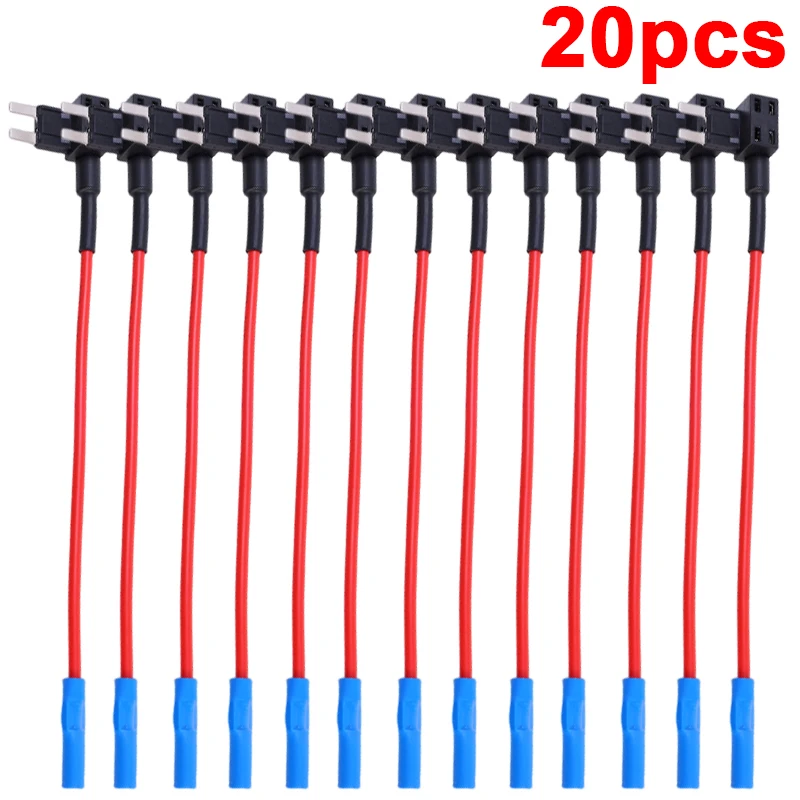 

32 В мини-маленький автомобильный держатель предохранителя среднего размера, адаптер для крана с добавлением цепи, микро-мини-стандартный предохранитель для банкоматов для автомобилей, фургонов 20/10/5 шт.