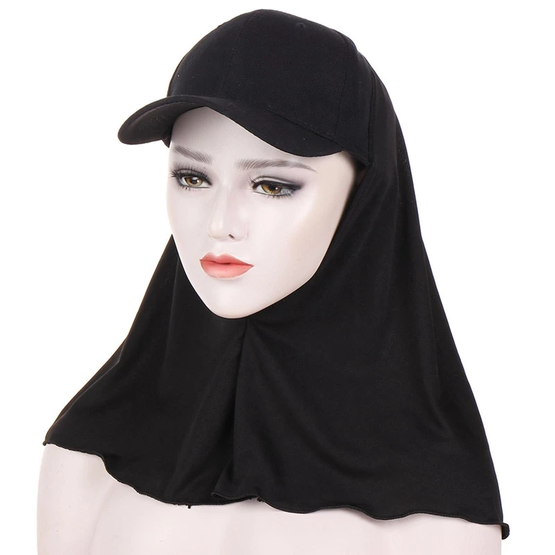 

Women Baseball Caps with Jersey Scarf Hijab Shawl Bandana Muslim Fashion Turban Bonnet Head Wrap Cap Hat Ready To Wear