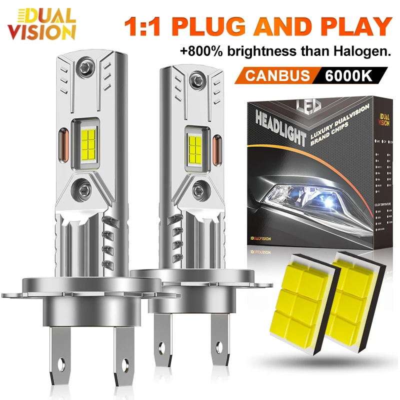 

Мини-LED Лампы H7 Для Фар, 30000 Лм, 120 Вт, CANBUS Без Ошибок, 6000K, Белый Свет, Беспроводные, Турбо-фары