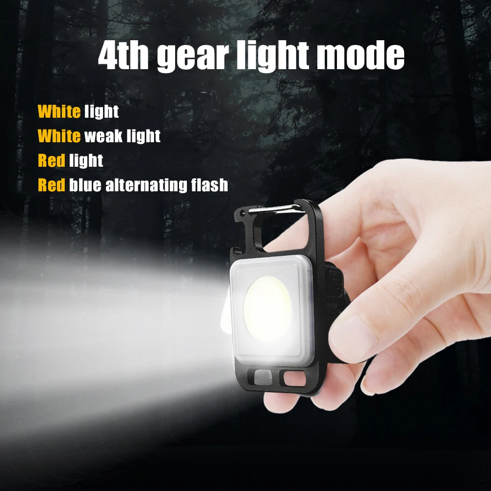 

Mini LED Flashlight Portable USB Rechargeable Work Light 800 Lumens Bright Keychain Light Small Pocket Flashlights For Outdoor