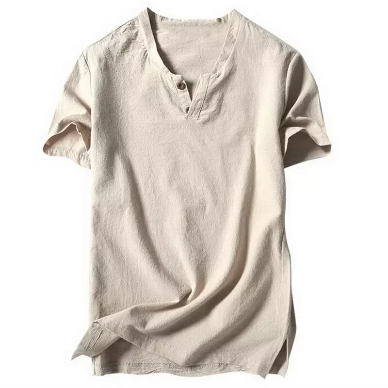 

NEW IN Clothing Linens T Shirt Short Sleeve Tops Tee Mens V Neck Cotton Linen Short Sleeve Casual T-Shirt Top