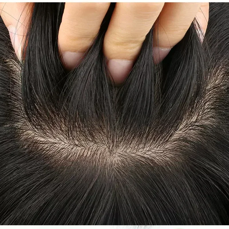 25 см 100% натуральные человеческие волосы Remy с зажимом Топпер для волос накладные