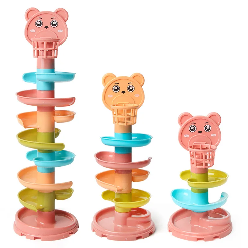 

Baby Puzzle Toy Kids Turn Track Rolling Ball Mental Sliding Ball Tower Early Learning Education Assembling Toy 0 1 2 3Years Olds
