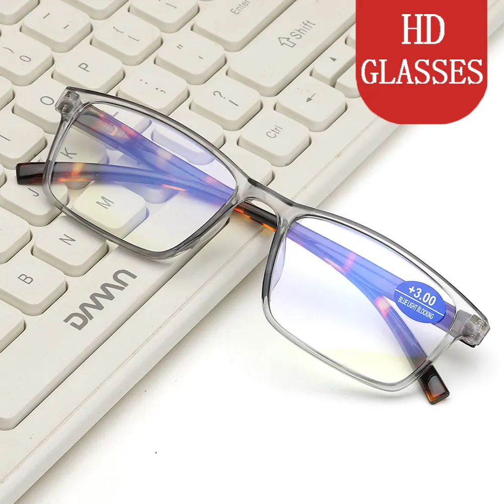 

Reading Glasses Men HD Presbyopia Glasses Spring Leg +1.0 To +4.0 Anti Blue Light Glasses Wholesale Eye Glasses for Women