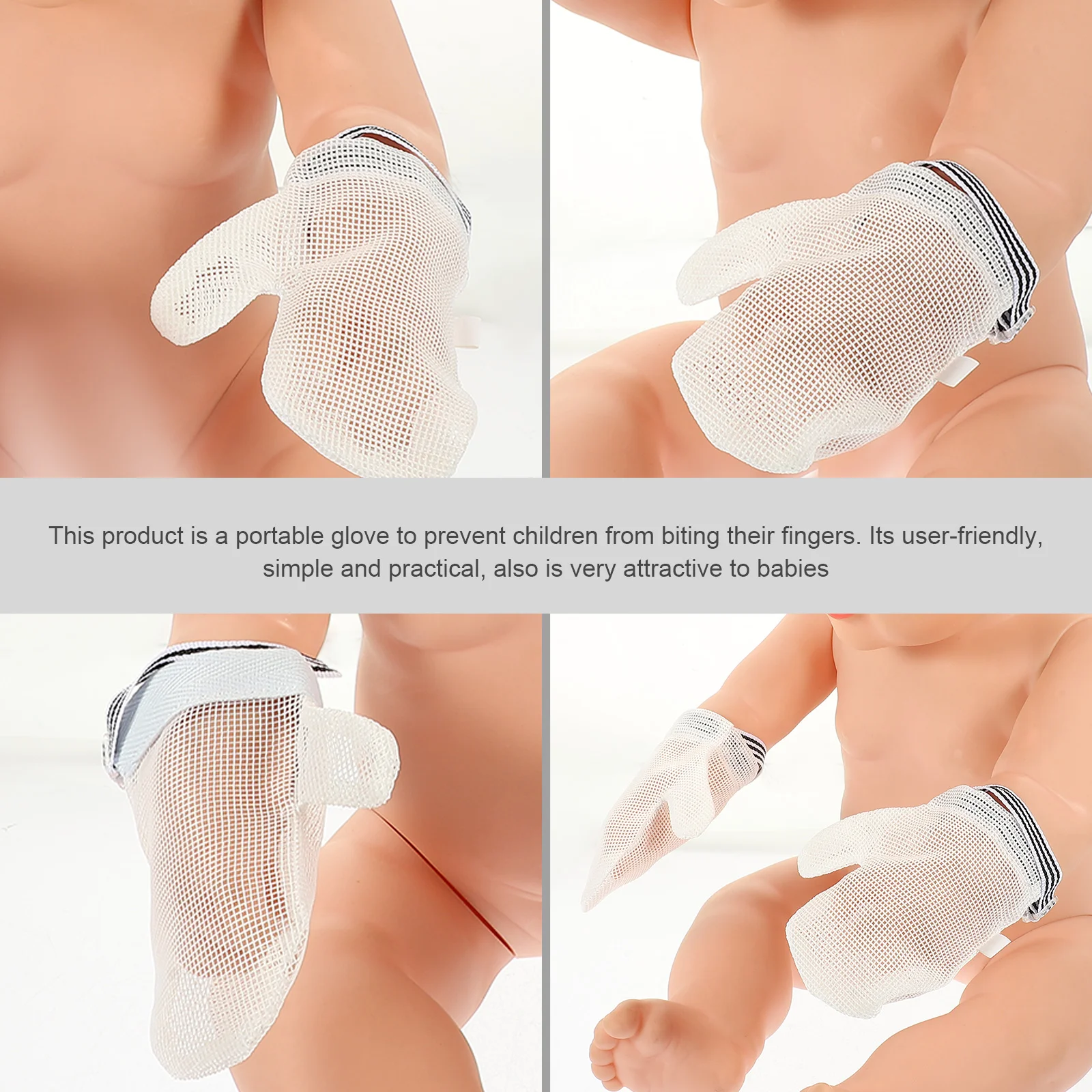 

2 Pairs Washable Reusable Breathable Compact Finger Protector Thumb Protector for Home Toddler Infant