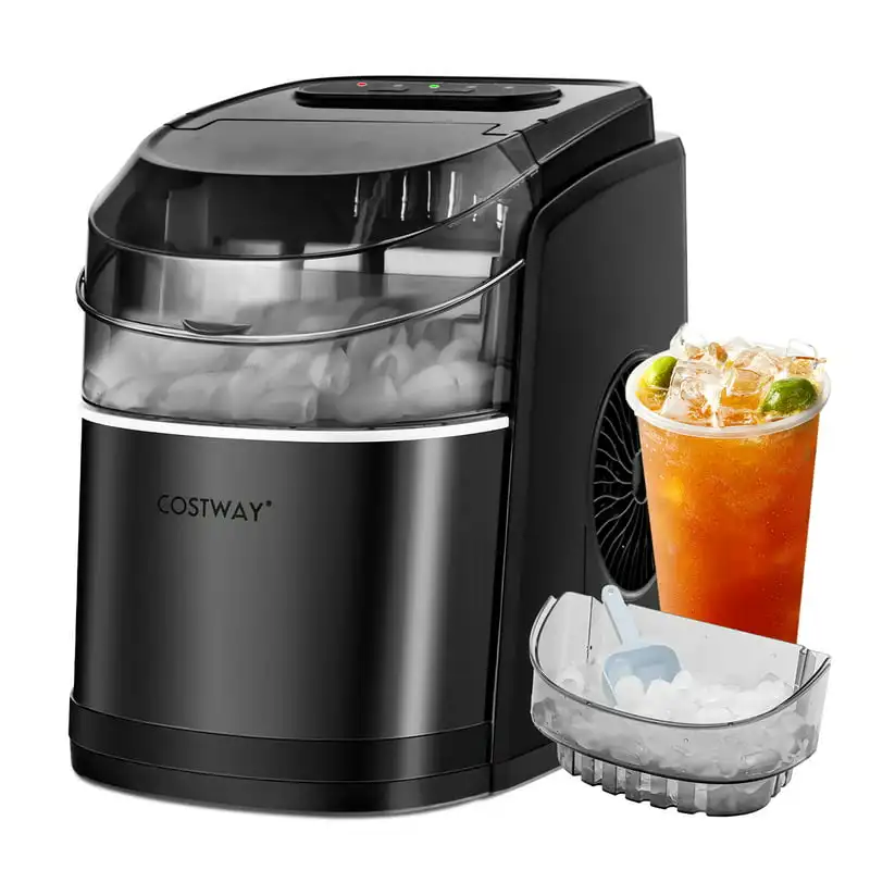 

Countertop Ice Maker 26.5lbs/Day Self-Cleaning Machine w/ Flip lid Black