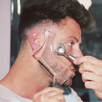 men beard shaping template comb transparent beard styling tool mustache trim comb stencil hair beard trim beard edge control