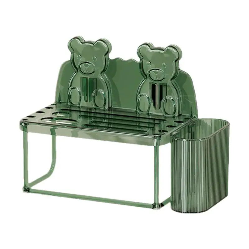 

Wall Mounted Chopsticks Holder Bear Design Utensil Drying Holder For Sink Hangable Punch-free Sponge Drain Sink Basket Organizer