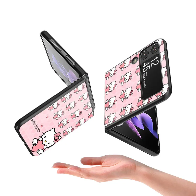 Чехол-книжка для Samsung Galaxy Z Flip3 жесткий противоударный Тонкий чехол с рисунком Hello