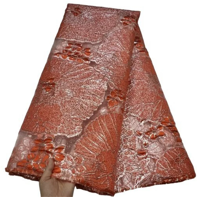 

Fashion African Brocade Jacquard Fabric Woman Organza Lace Material Floral Mesh Cloth Nigerian Tulle French Net Tissu