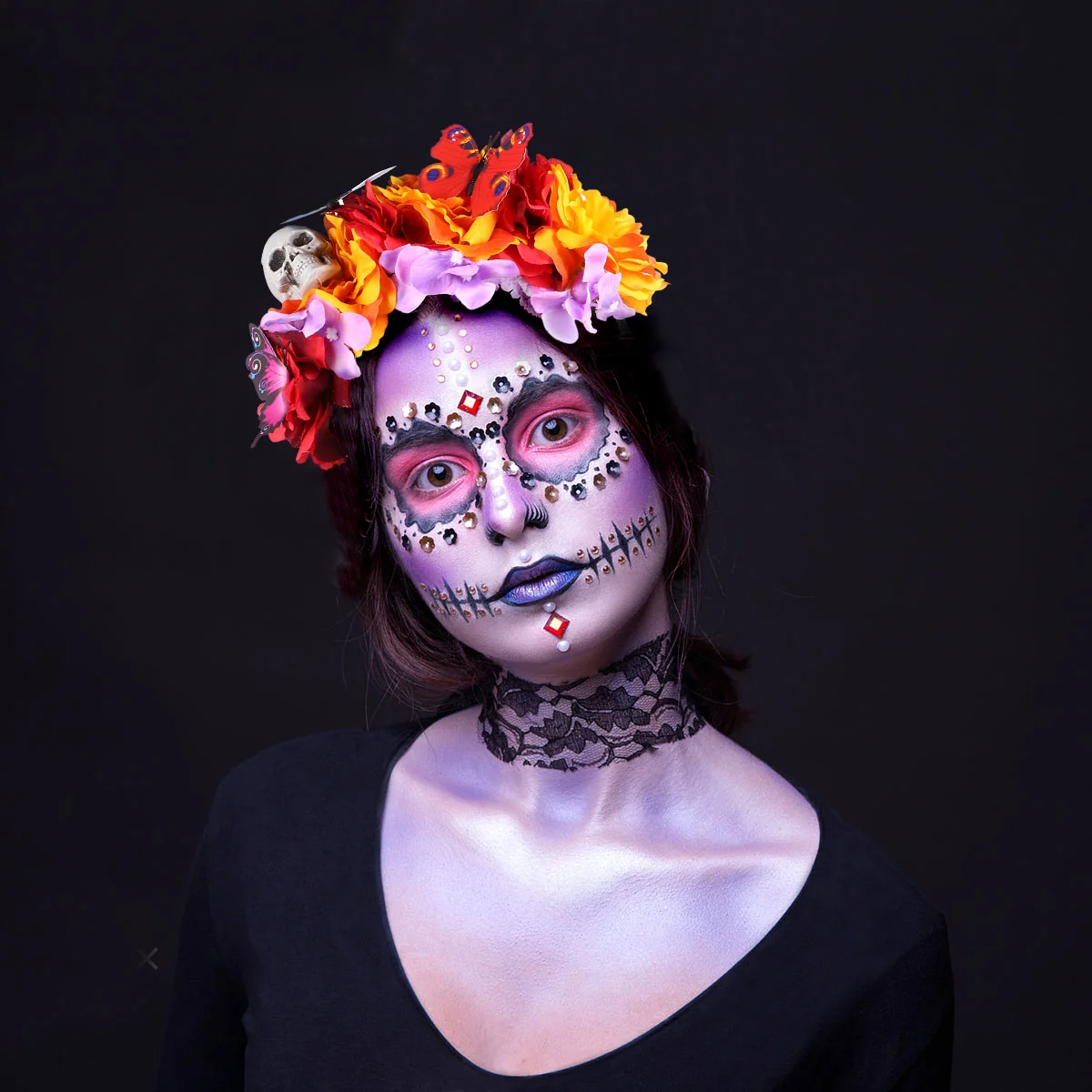 

Halloween Headband Cosplay Headdress Scary Hair Prop Costume Mexican Accessories