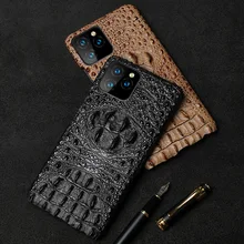 Genuine leather 3D crocodile hard case for iPhone 13 12 11 Pro Max Mini phone luxury cute alligator texture back cover funda