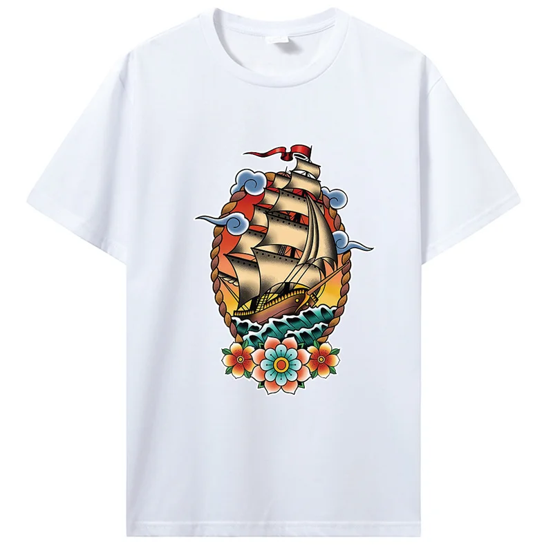 Футболка мужская хлопковая в стиле ретро Классическая американская машинка для