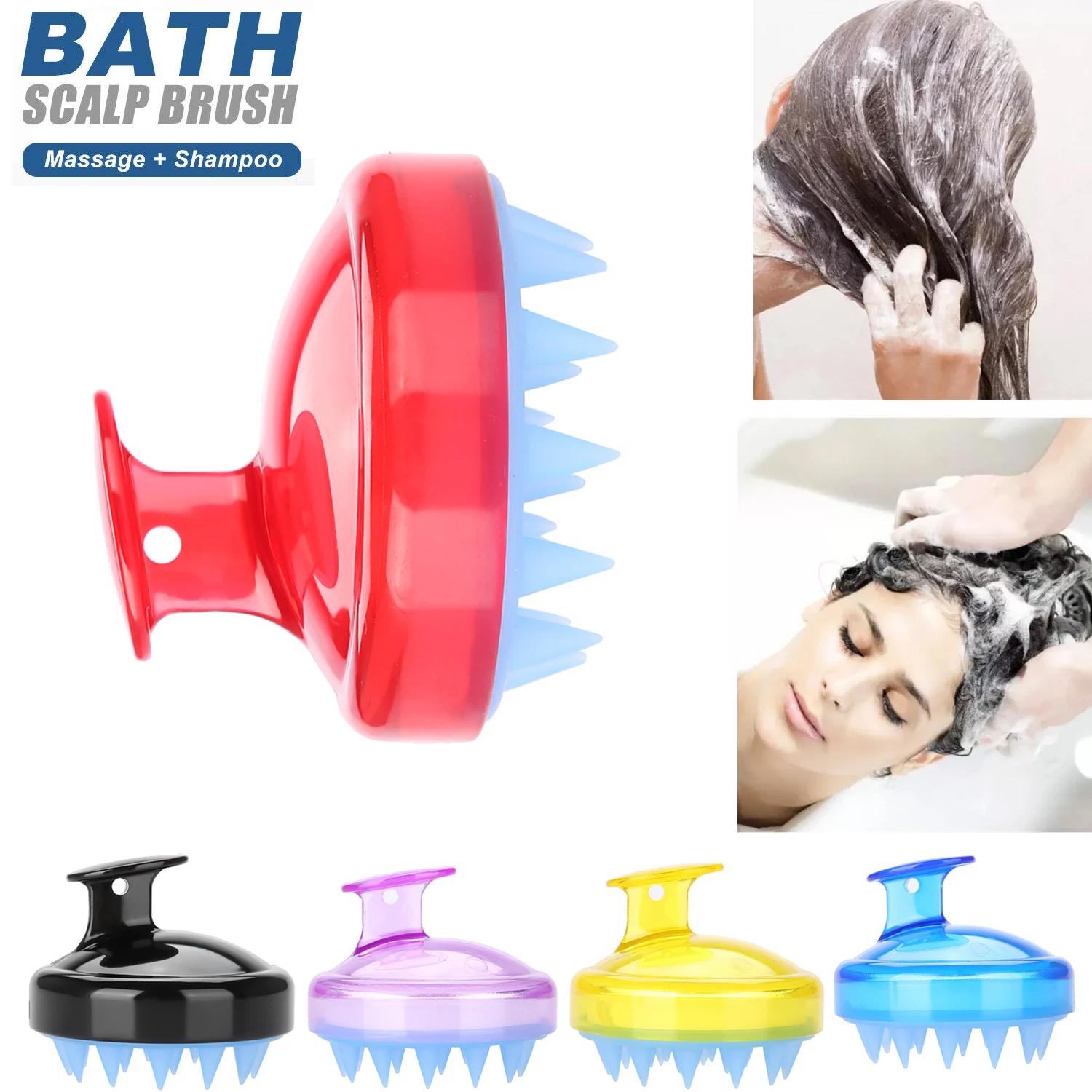 

Силиконовая Бриллиантовая антищетка для перхоти, Массажная щетка для мытья волос, расческа для ванны, инструмент для ухода за волосами