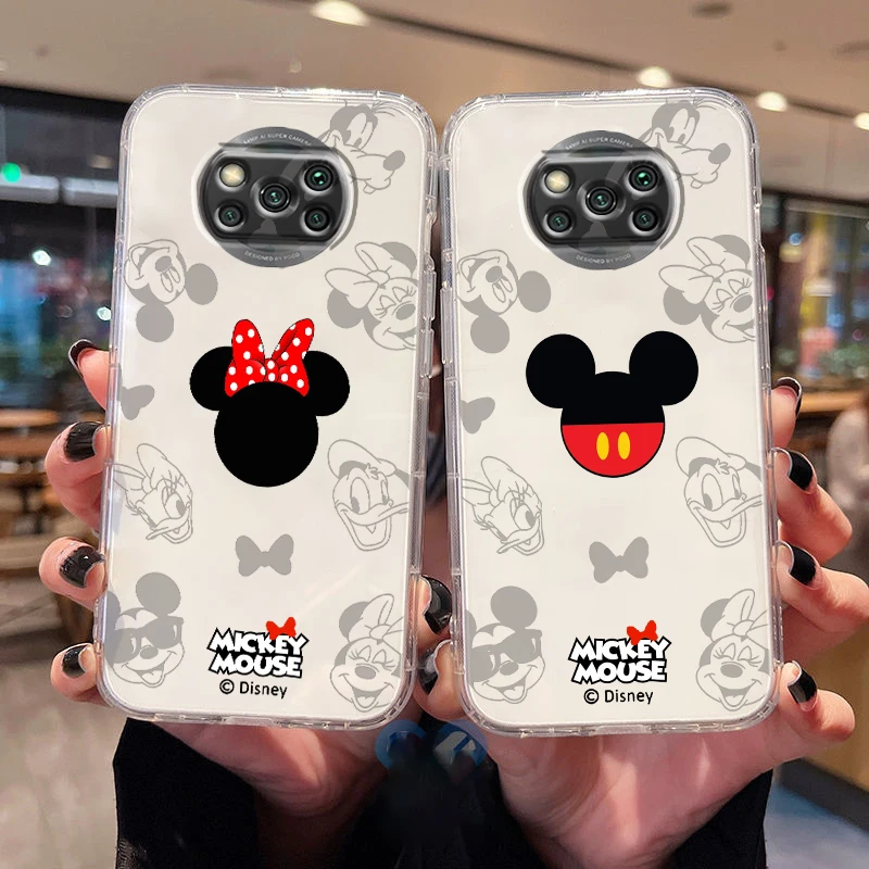 

Mickey Minnie Cool For Poco X5 C55 C40 C50 F4 M4 X4 GT X3 F3 GT M3 C3 NFC Pro Mix3 Transparent Phone Case