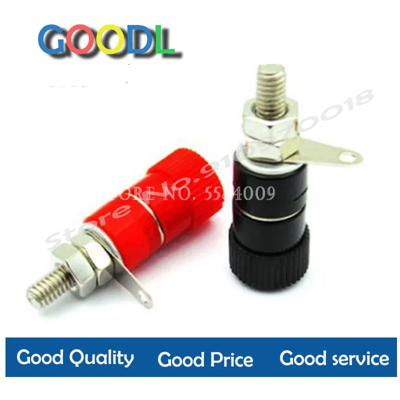 

10PCS/LOT Terminal Blocks JS-910B 4mm Amplifier Terminal Connector Binding Post Banana Plug Jack Mount Black 5 Red 5