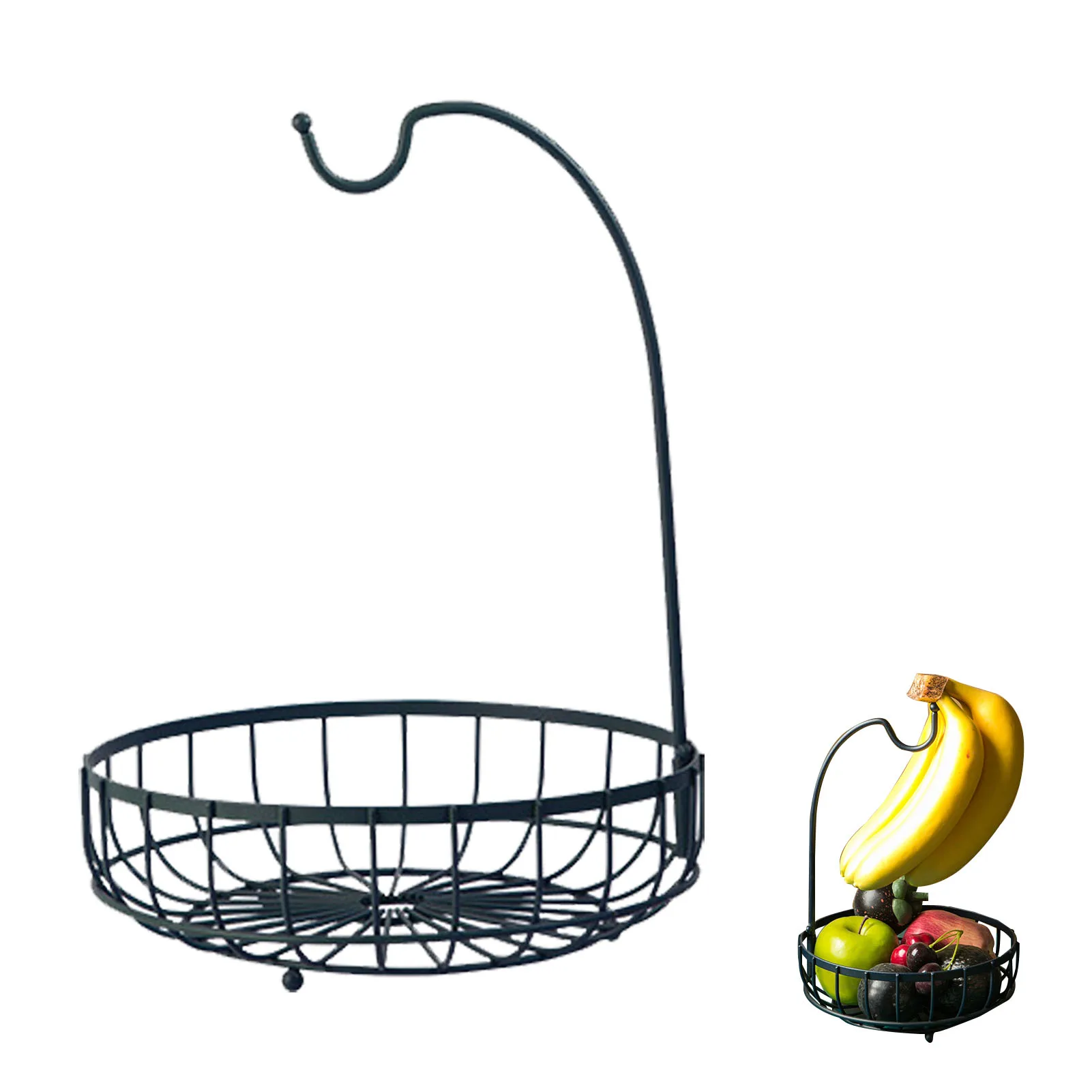 

Fruit Basket With Banana Hook Household Fruit Basket With Banana Hanger Snack Tray Household Fruit And Vegetable Storage Bowl