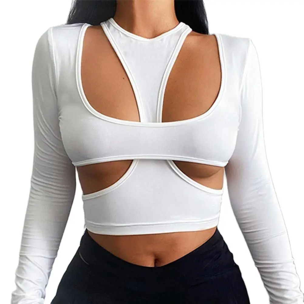 

20221 Women Sport Top Shirt Elastic Well-fitted Soft Texture Sports Top Slim Fit Sexy Halter Lining Gym Crop Top