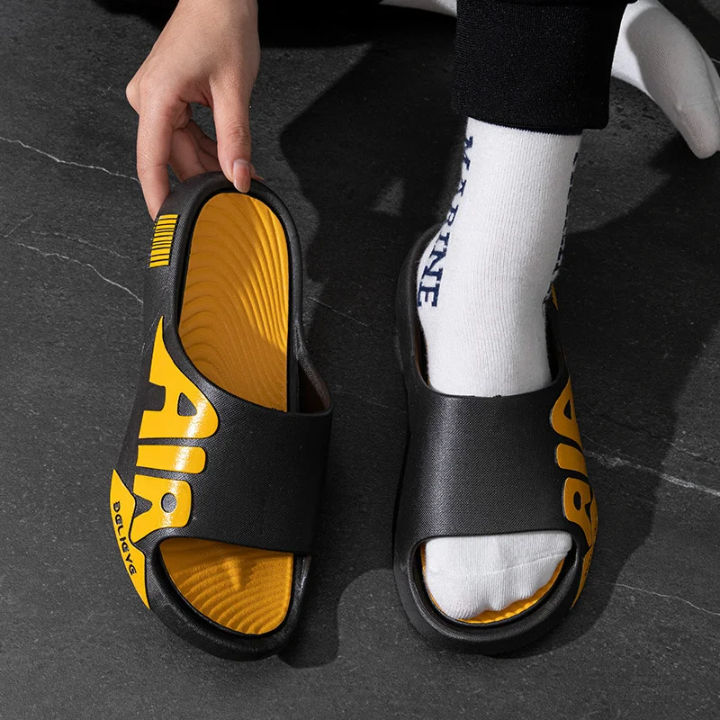 

Men's Slippers Mute EVA Soft Outdoor Beach Slides Flat Unisex Slippers Non-slip Soft Flip Flops Male Thick Sole Anti-slip Shoes