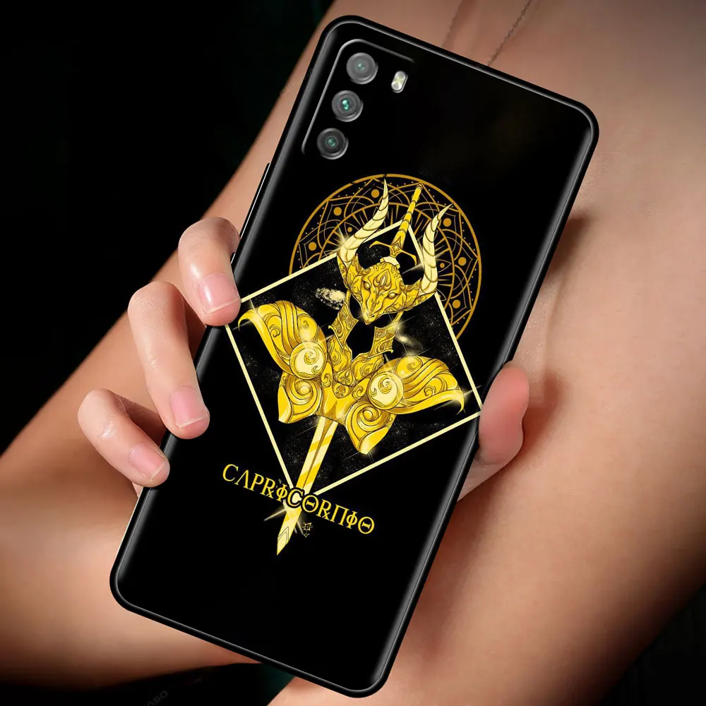 black case for xiaomi mi poco x3 nfc m3 f3 10t pro celular soft casing 11t 9t note 10lite f1 a2 phone cover animes saint seiya free global shipping
