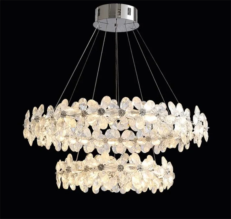 Новая хрустальная люстра теплый романтический цветок светильники для гостиной
