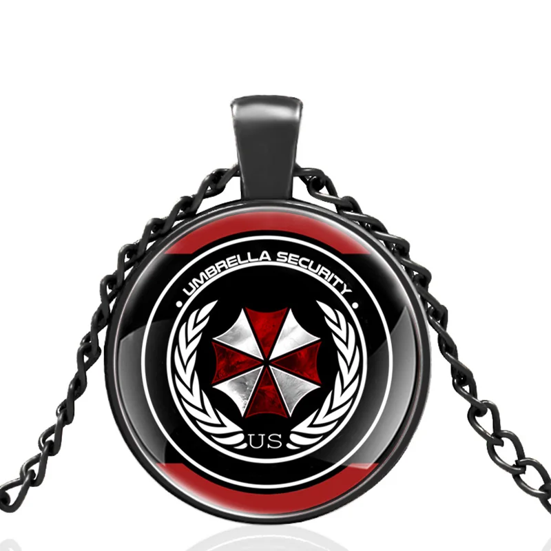 

Fashion Umbrella Security Glass Cabochon Metal Pendant Necklace Classic Men Women Jewelry Accessories Gifts
